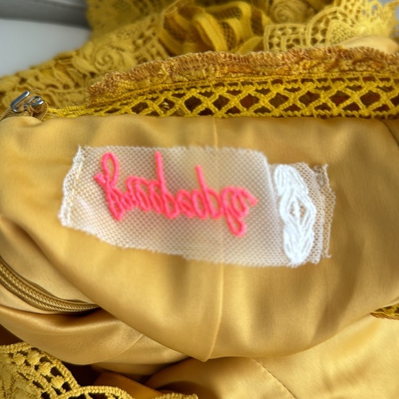 Free People Honey Mini lace dress in Marigold - Picture 10 of 12